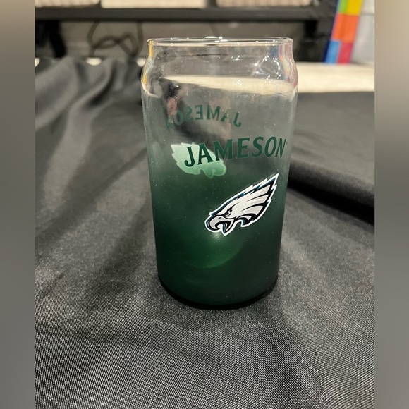 Jameson Whiskey Green Ombré Philadelphia Eagles Glass NFL Collectible 12oz - Picture 1 of 6